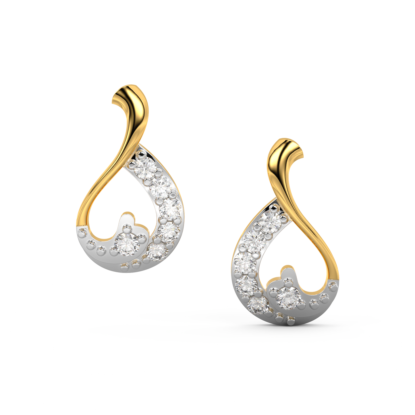 Diamond Earring for her in Yellow Gold DER23139