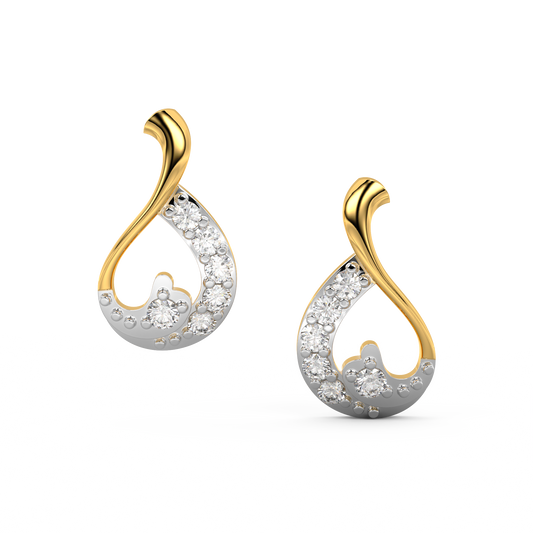 Diamond Earring for her in Yellow Gold DER23139