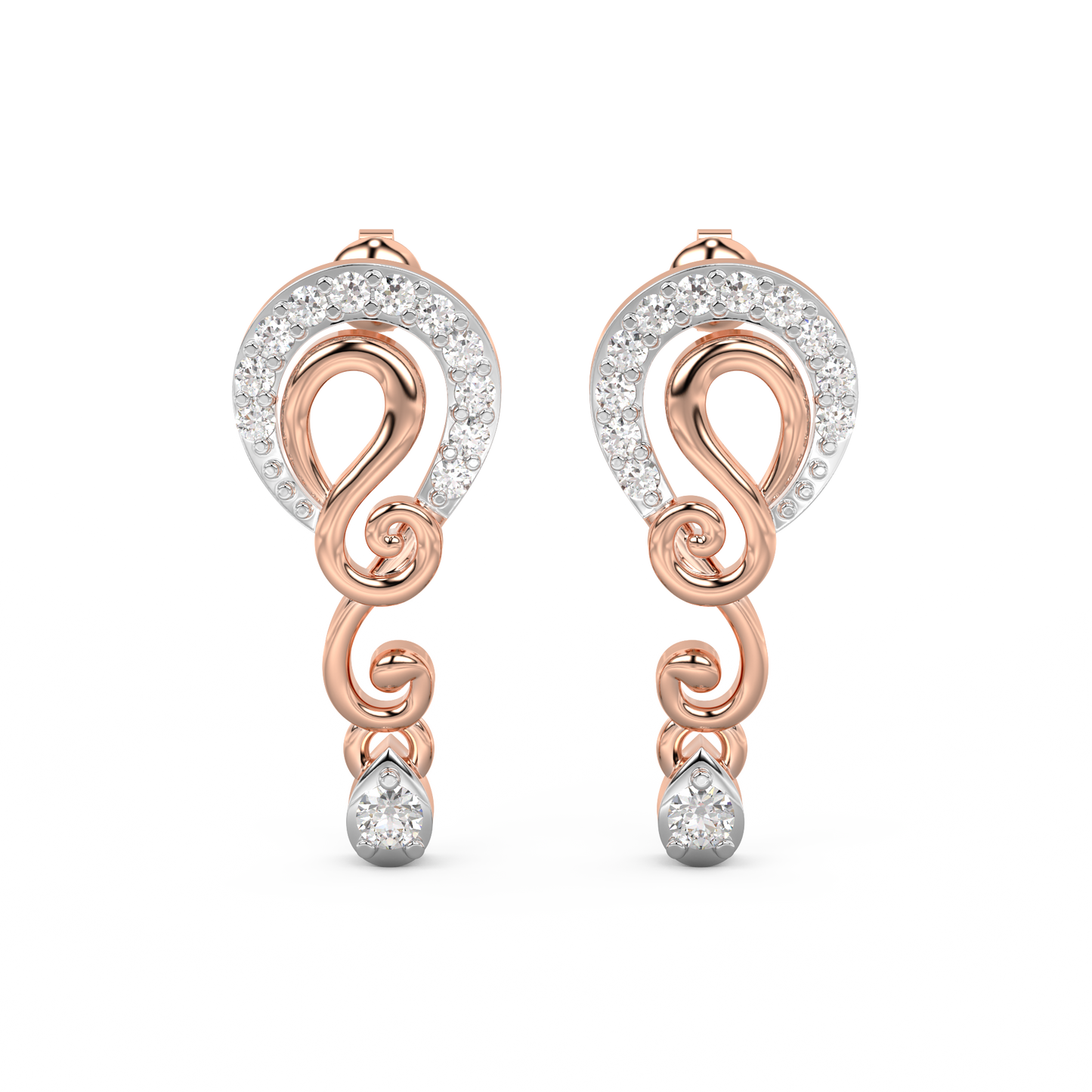 Diamond Earring for her in Rose Gold DER23140