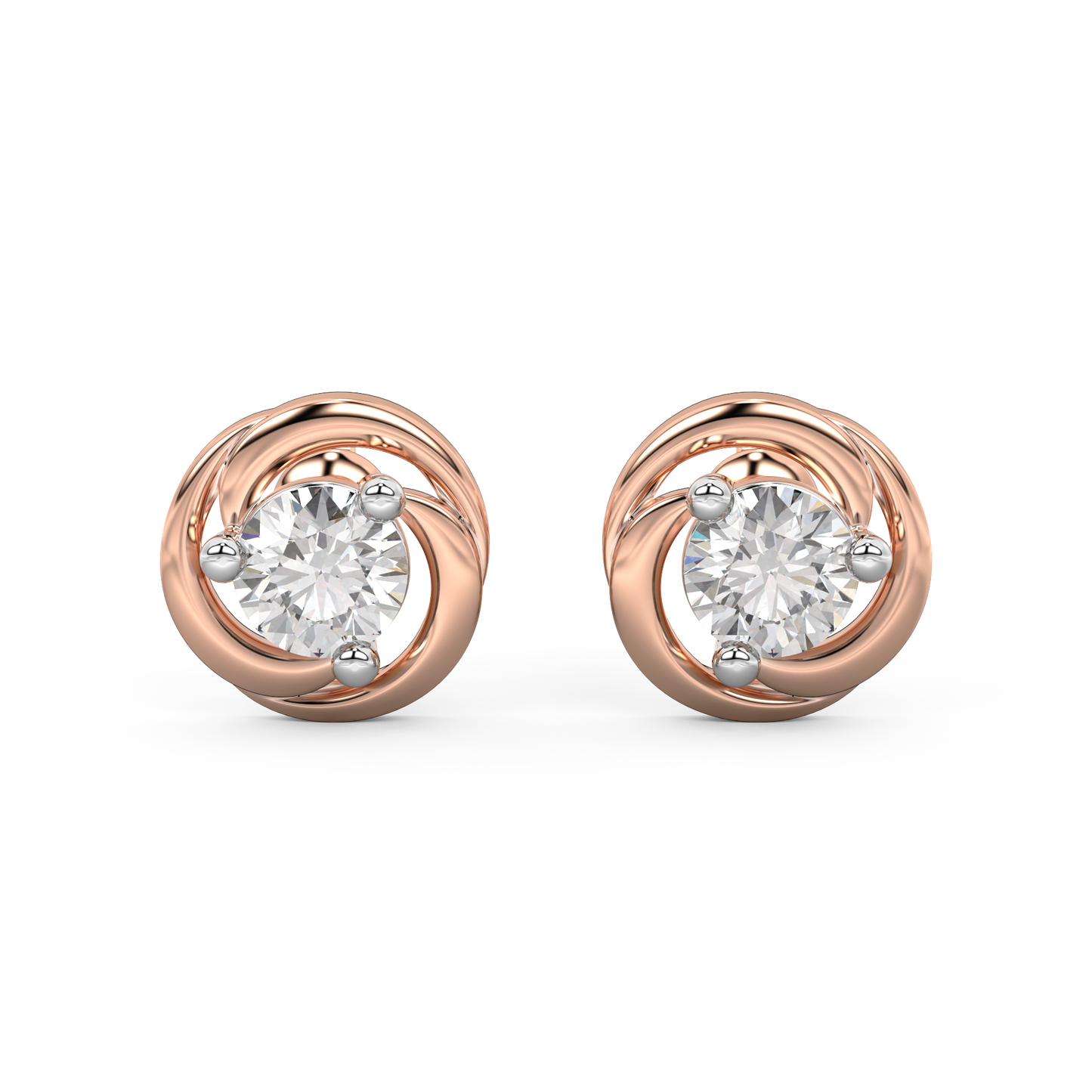 Diamond Earring for her in Rose & White Gold DER23152