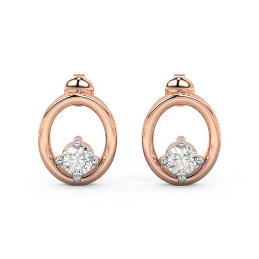 Diamond Earring for her in Rose & White Gold DER23154