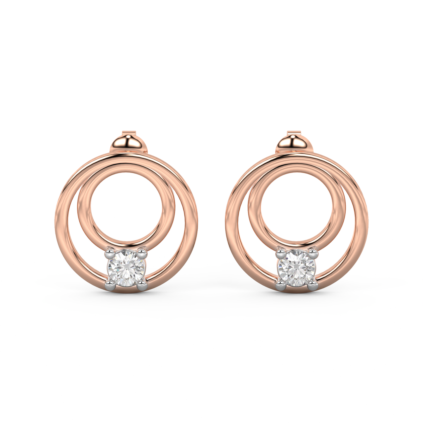 Diamond Earring for her in Rose & White Gold DER23156