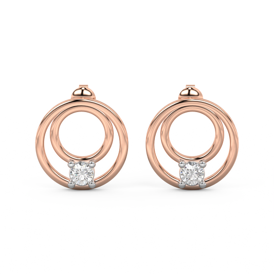 Diamond Earring for her in Rose & White Gold DER23156