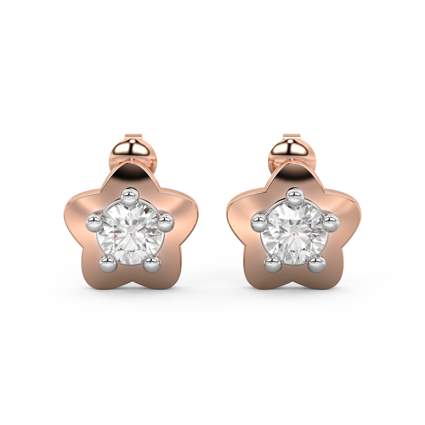 Diamond Earring for her in Rose & White Gold DER23157