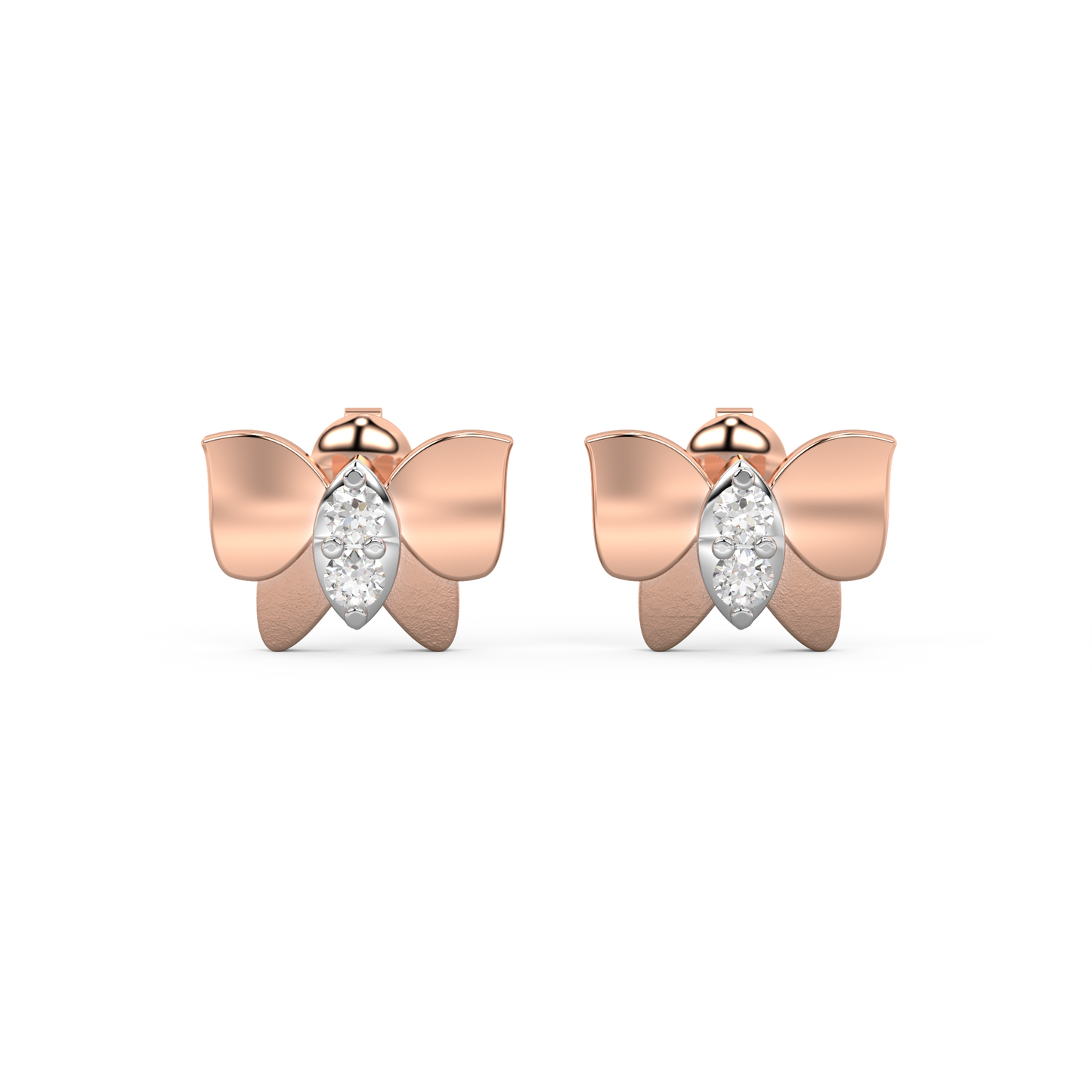 Diamond Earring for her in Rose & White Gold DER23159