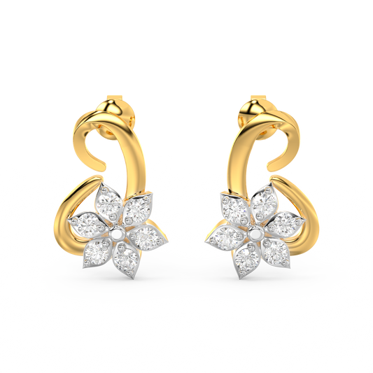 Diamond Earring for her in Yellow Gold DER23168