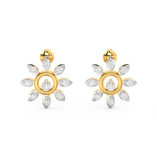 Diamond Earring for her in Yellow Gold DER23170