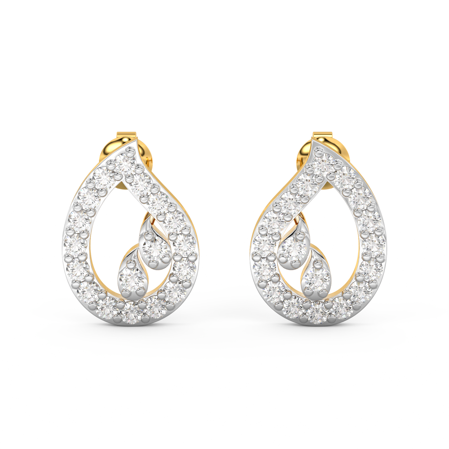 Diamond Earring for her in Yellow Gold DER23180