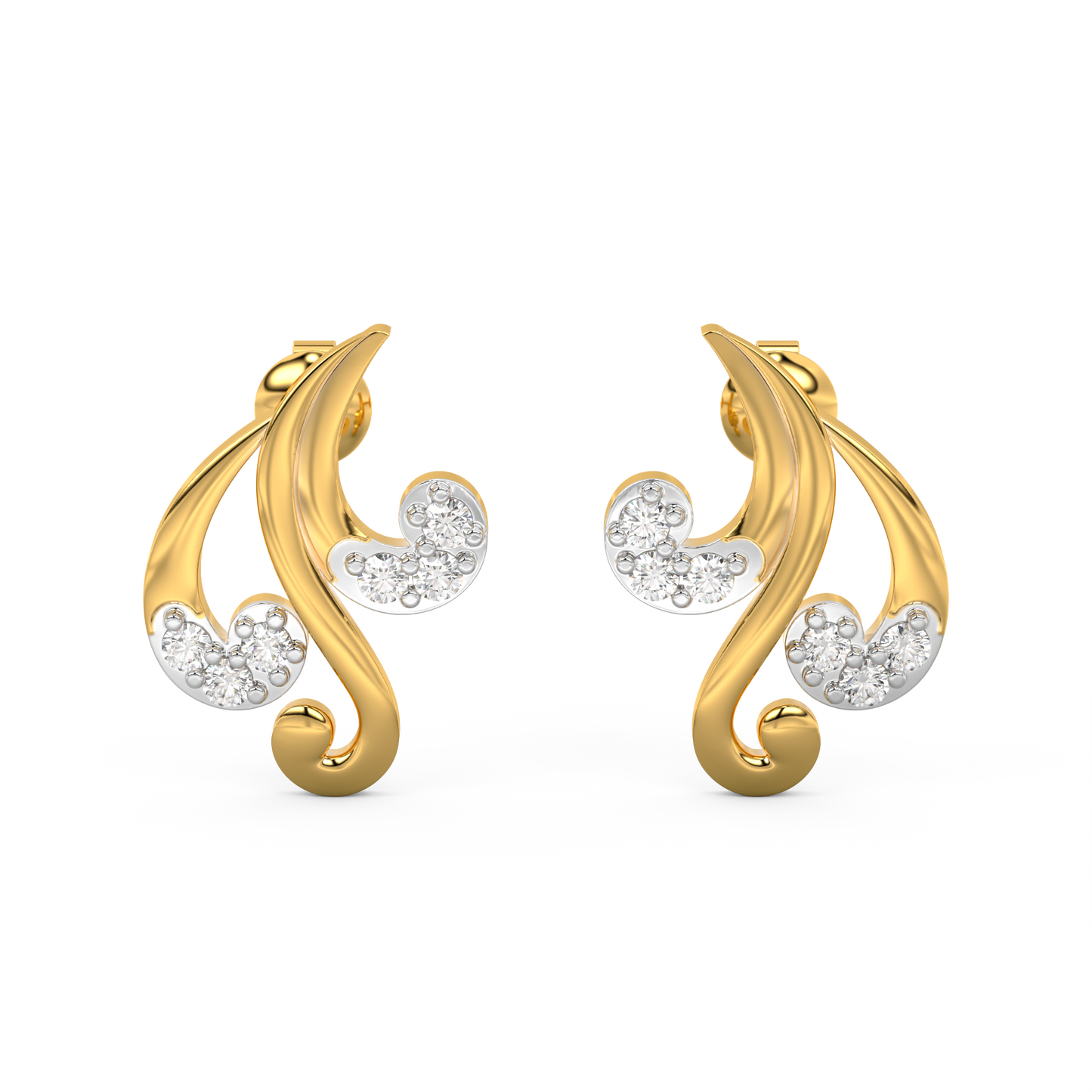 Diamond Earring for her in Yellow & White Gold DER23183