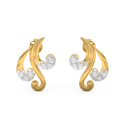 Diamond Earring for her in Yellow & White Gold DER23183