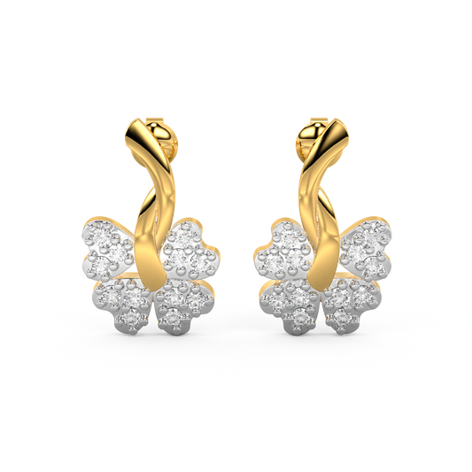 Diamond Earring for her in Yellow Gold DER23189