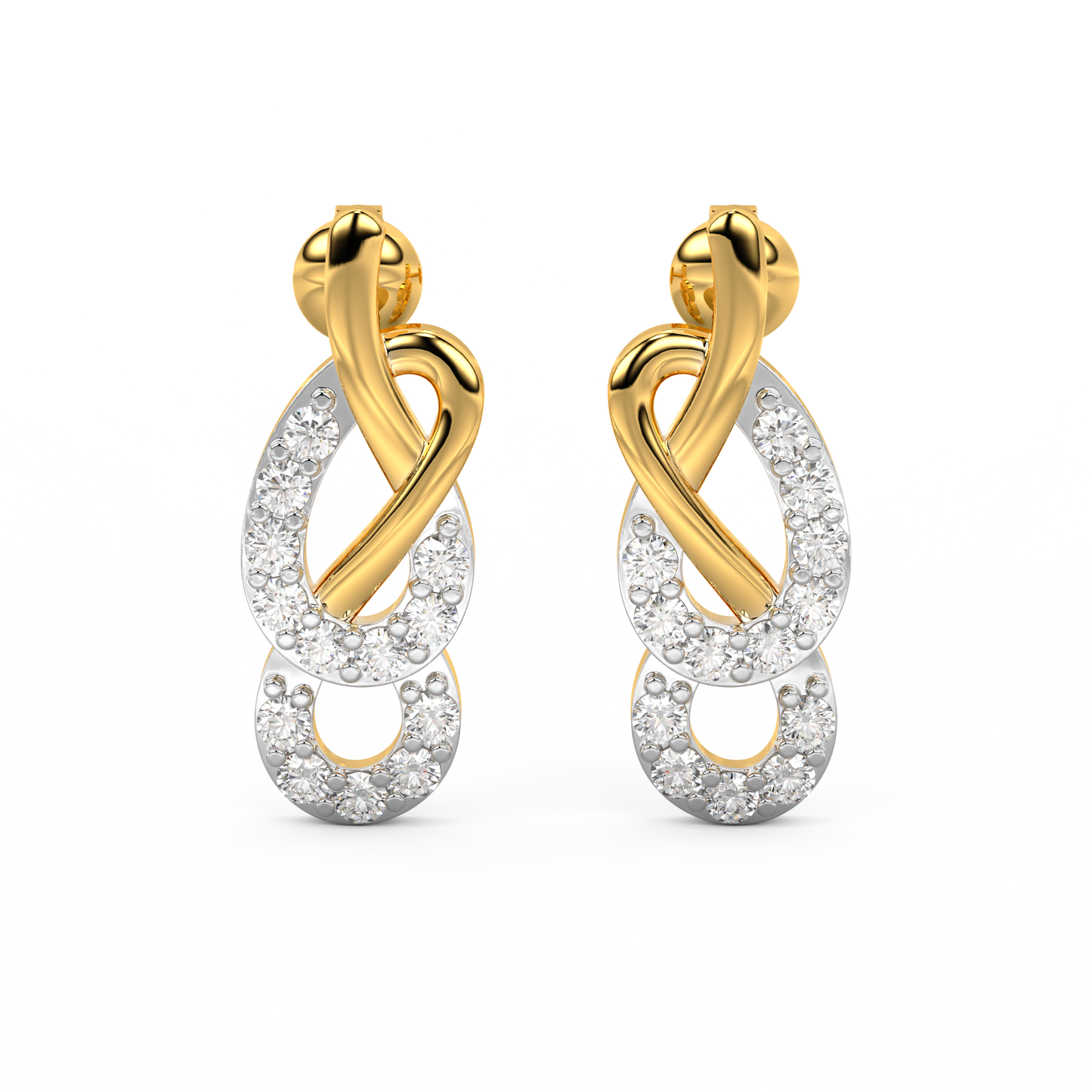 Diamond Earring for her in Yellow Gold DER23190