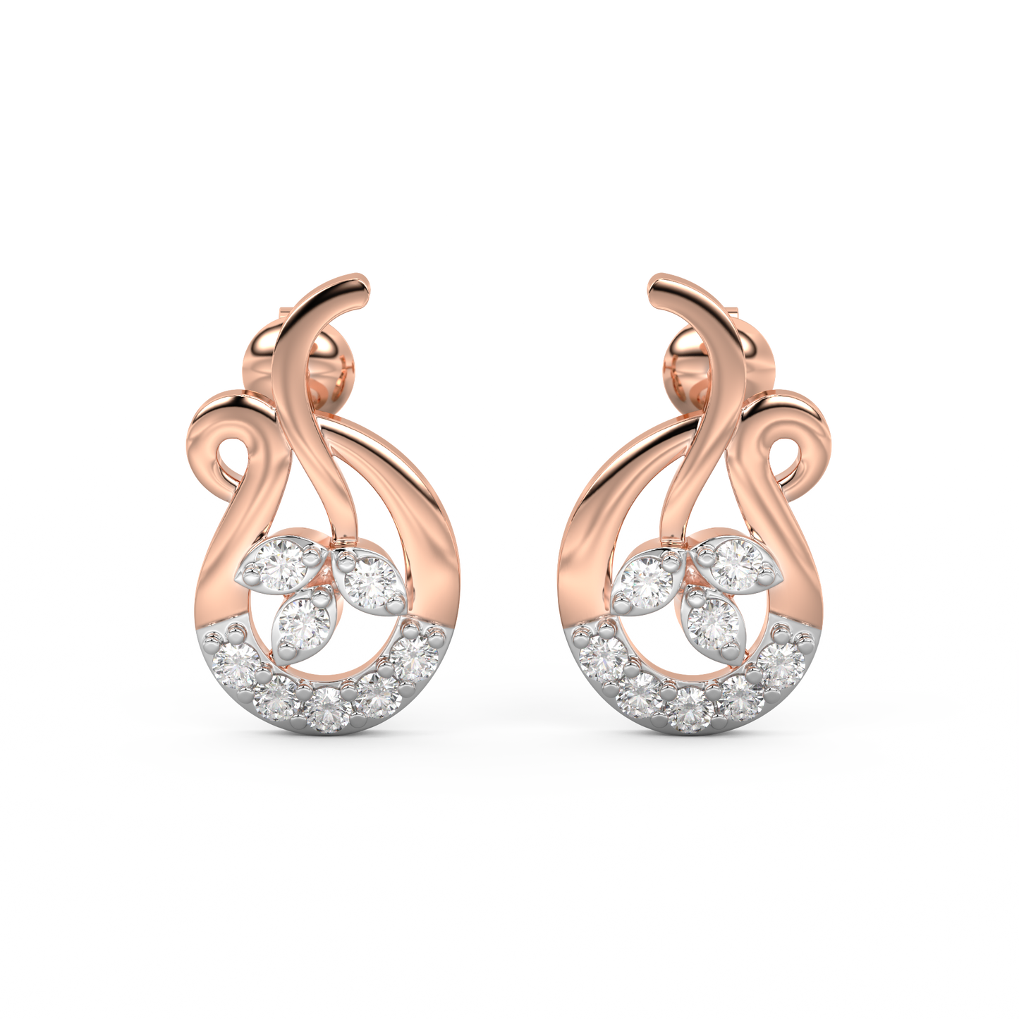 Diamond Earring for her in Rose Gold DER23193