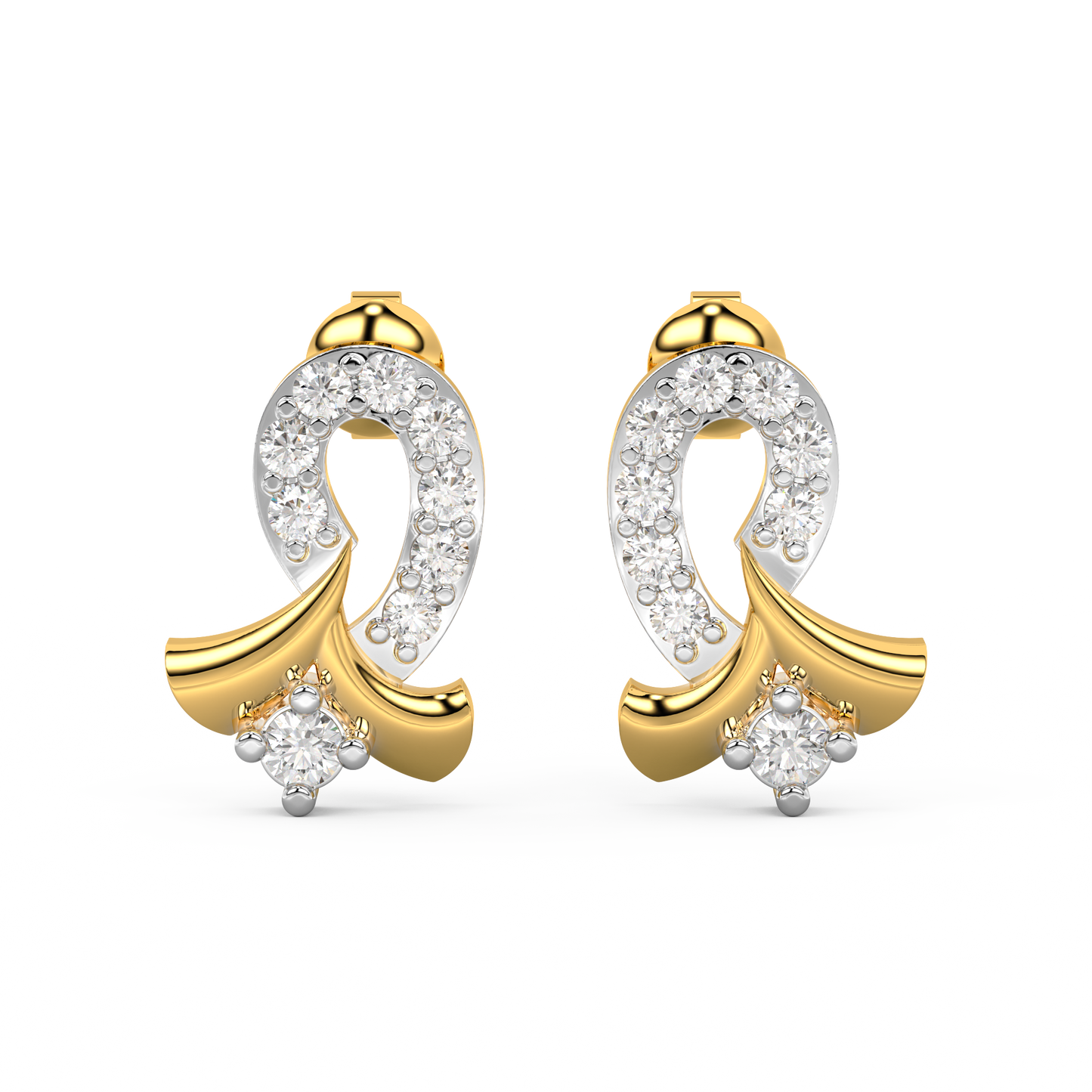 Diamond Earring for her in Yellow Gold DER23199