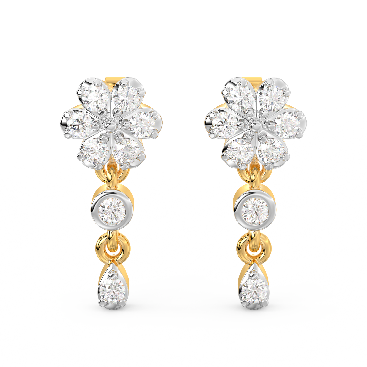 Diamond Earring for her in Yellow Gold DER23205