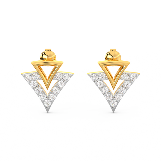 Diamond Earring for her in Yellow & White Gold DER23206