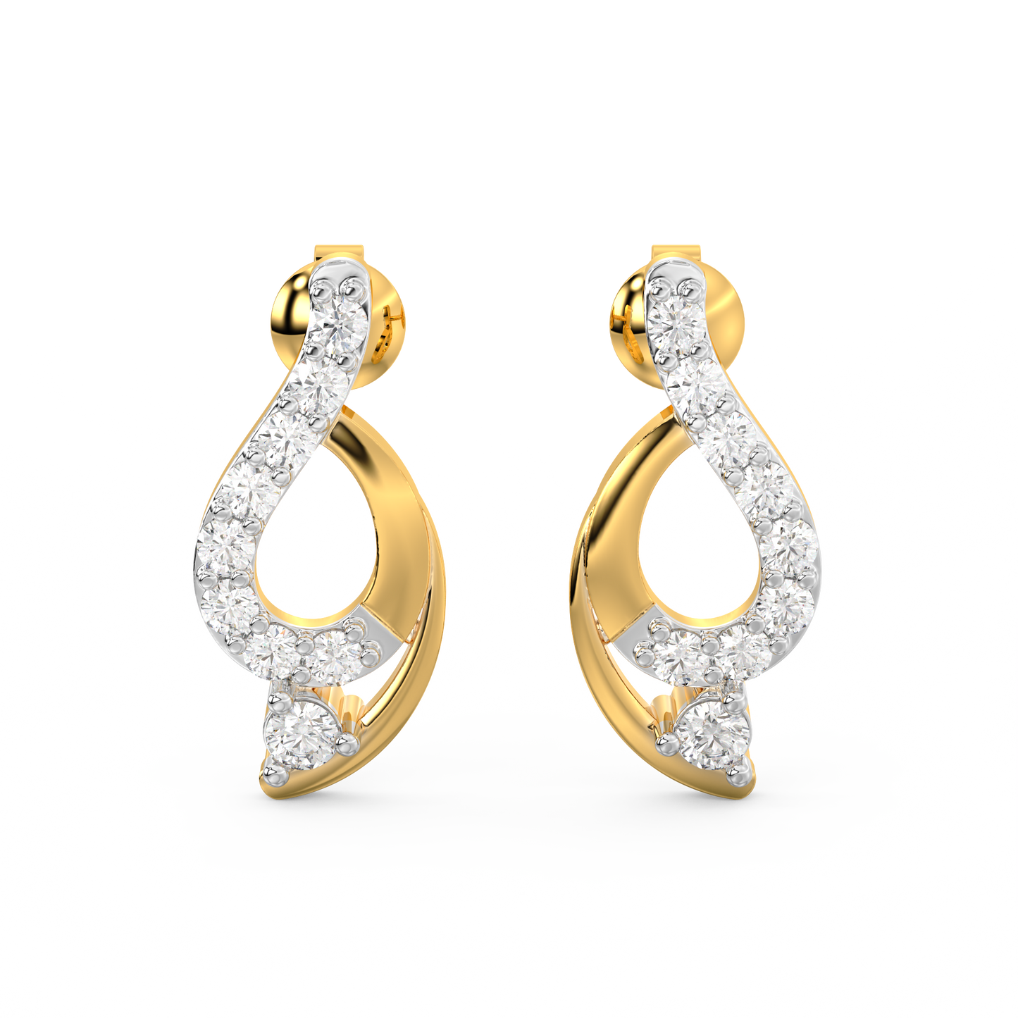 Diamond Earring for her in Yellow & White Gold DER23208