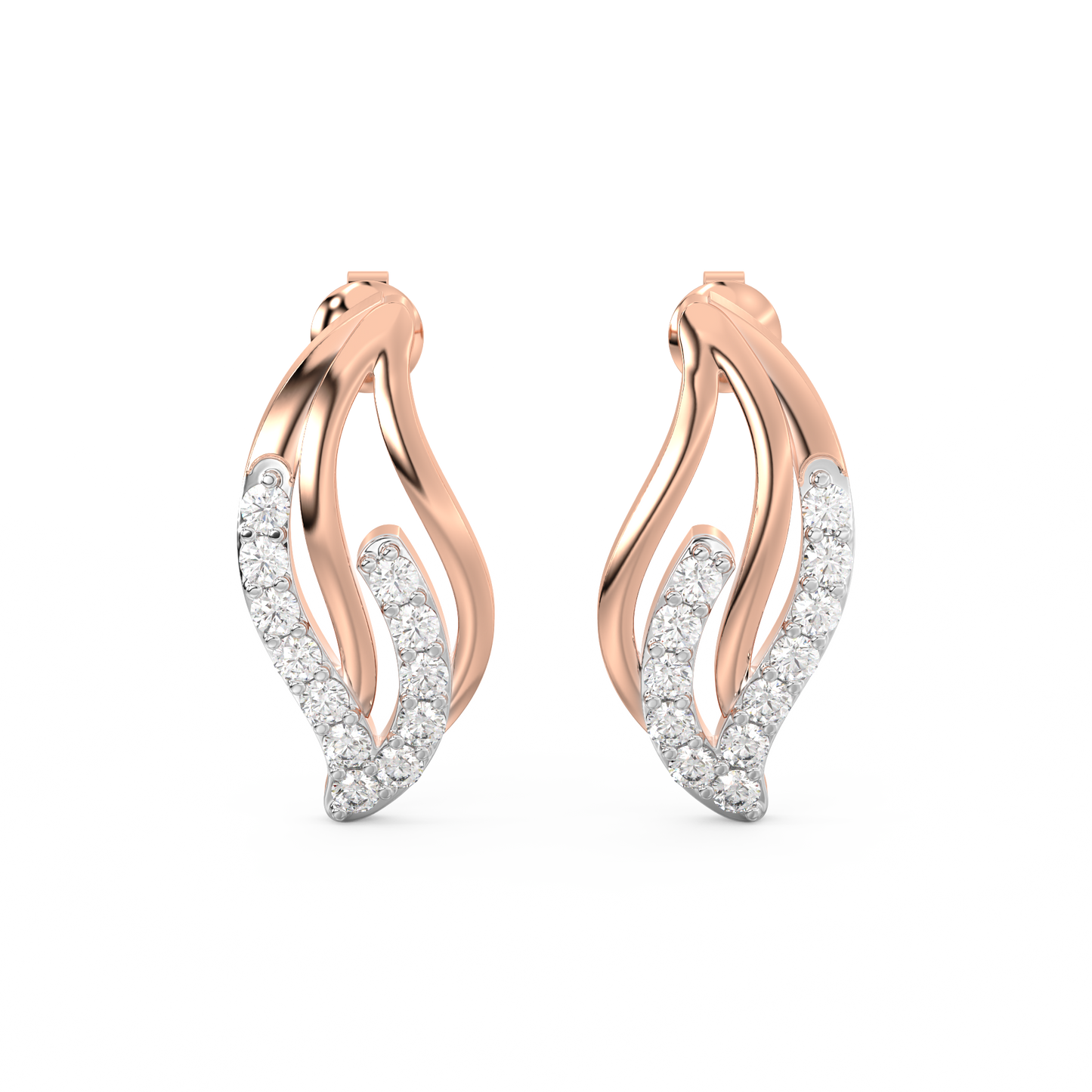 Diamond Earring for her in Rose & White Gold DER23209