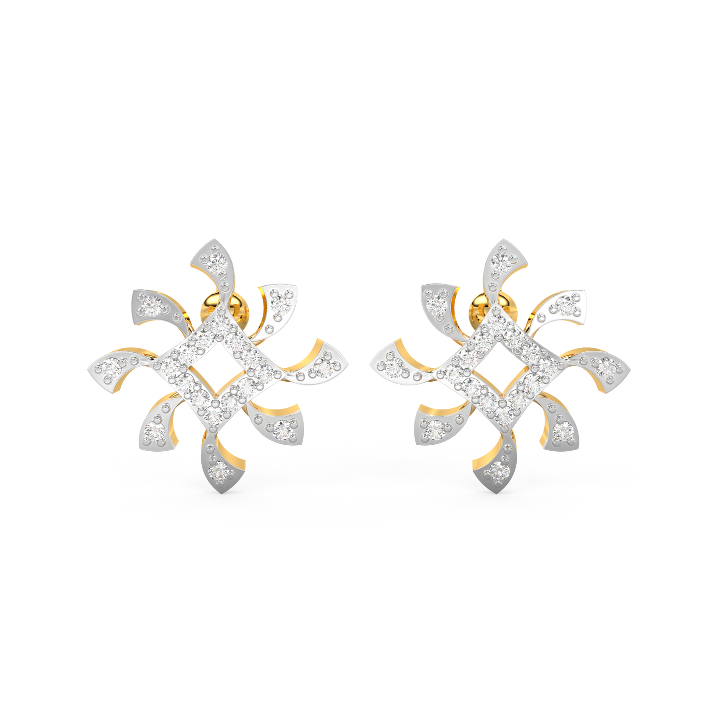 Diamond Earring for her in Yellow Gold DER23215