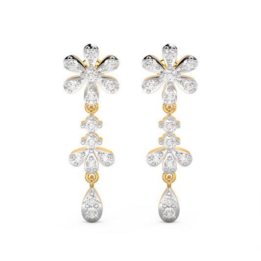 Diamond Earring for her in Yellow Gold DER23237