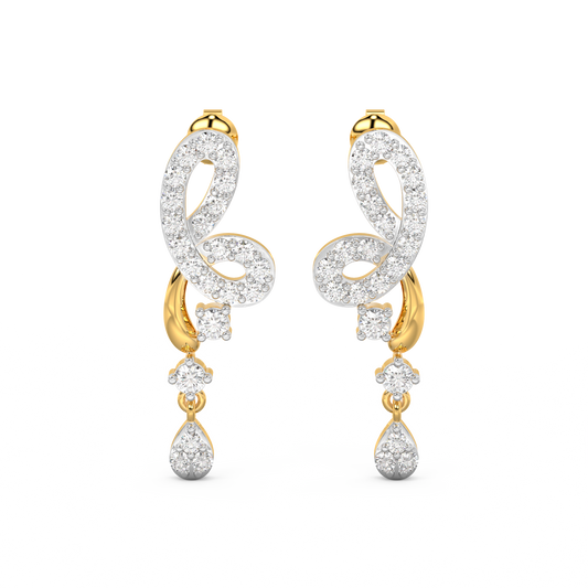 Diamond Earring for her in Yellow Gold DER23238