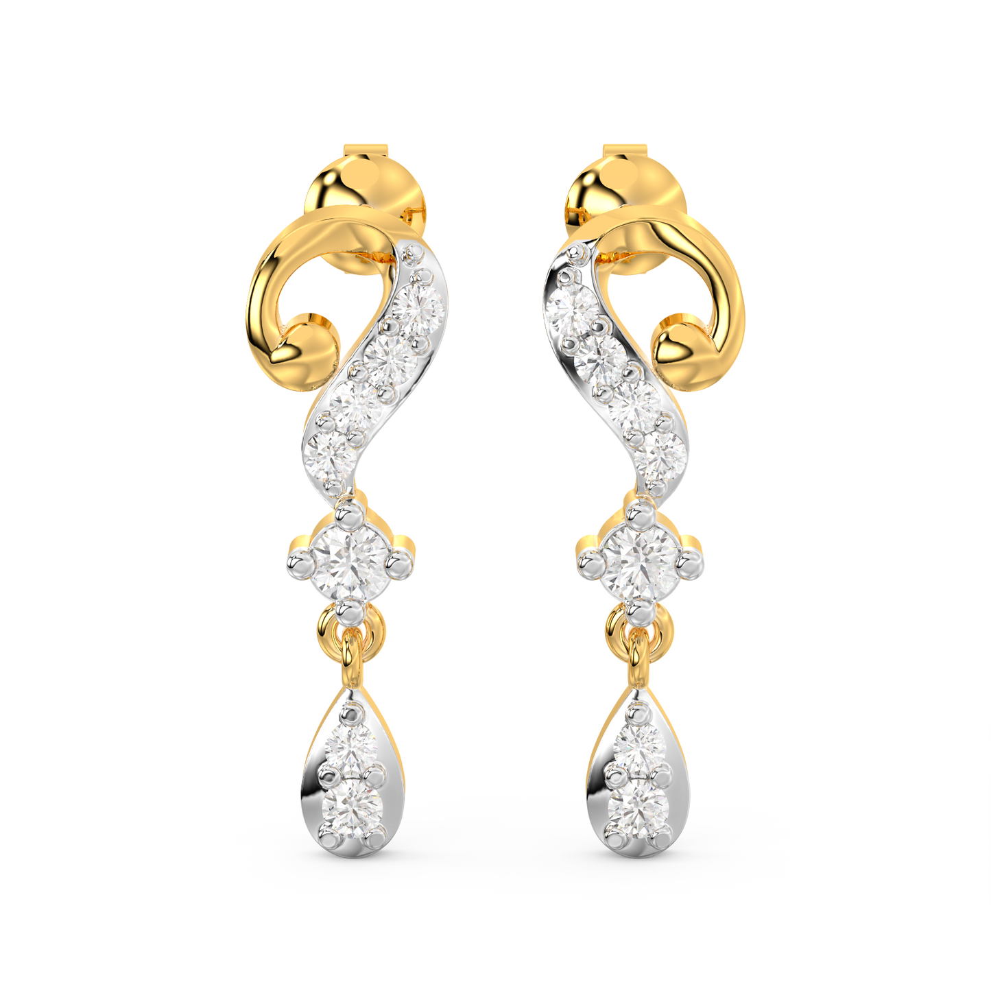 Diamond Earring for her in Yellow Gold DER23241