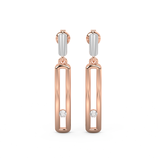 Diamond Earring for her in Rose & White Gold DER23243