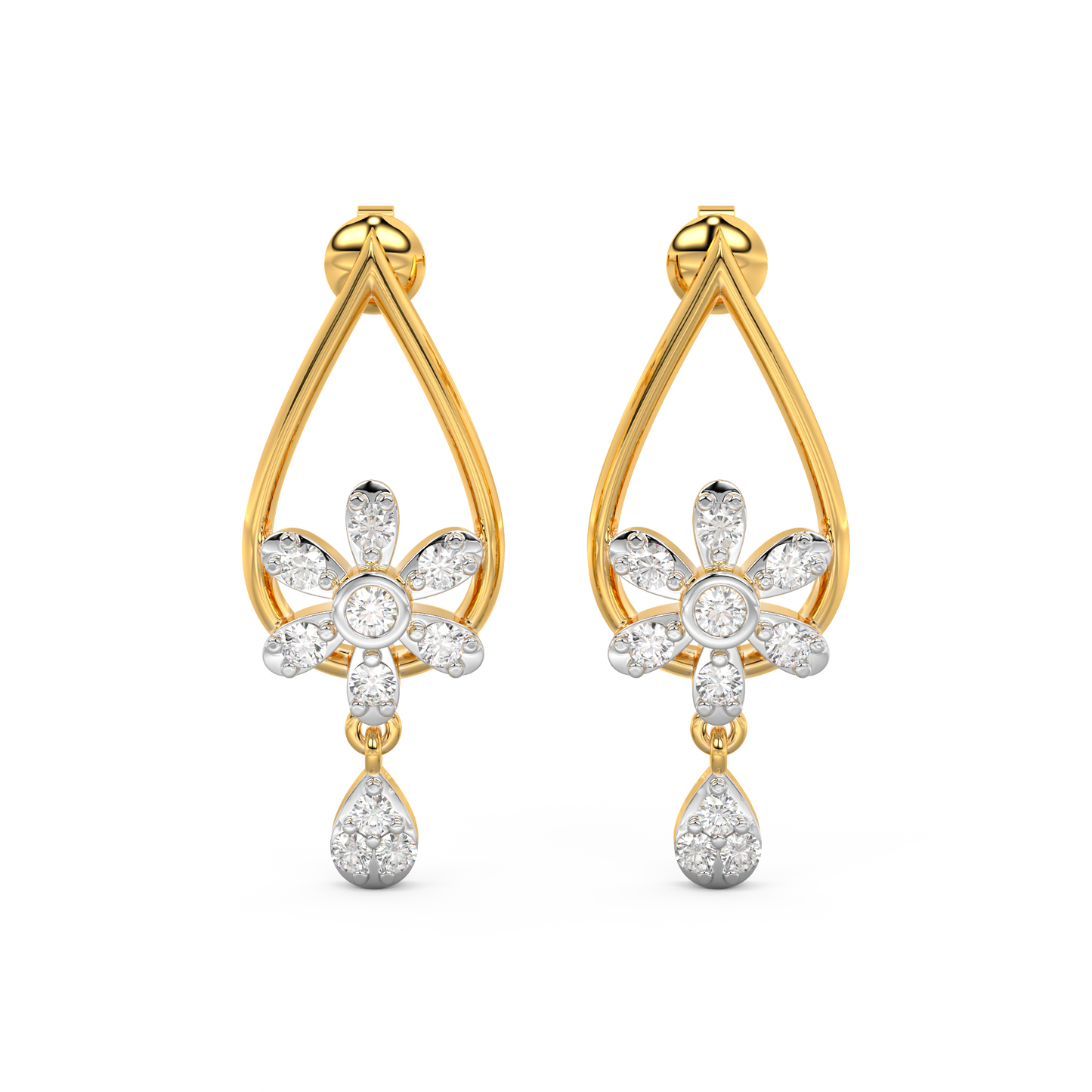 Diamond Earring for her in Yellow Gold DER23245