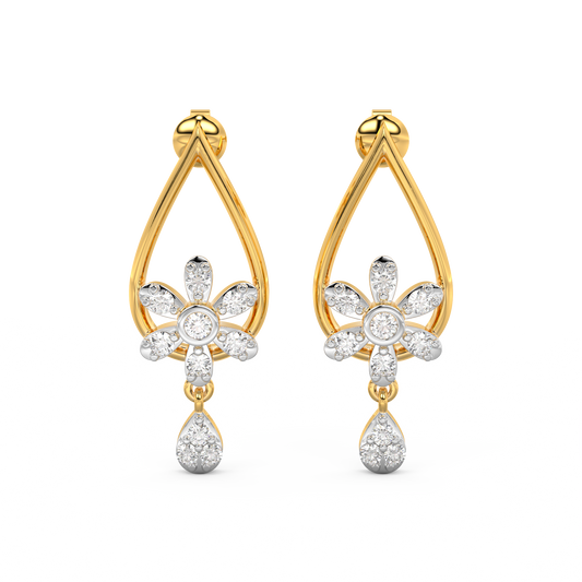 Diamond Earring for her in Yellow Gold DER23245