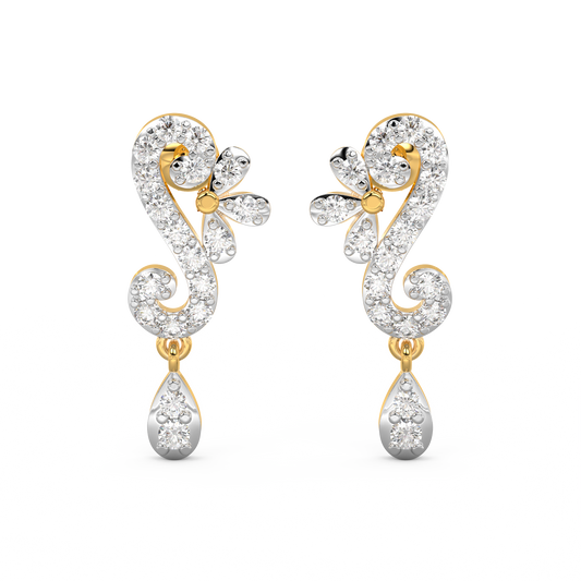 Diamond Earring for her in Yellow Gold DER23257