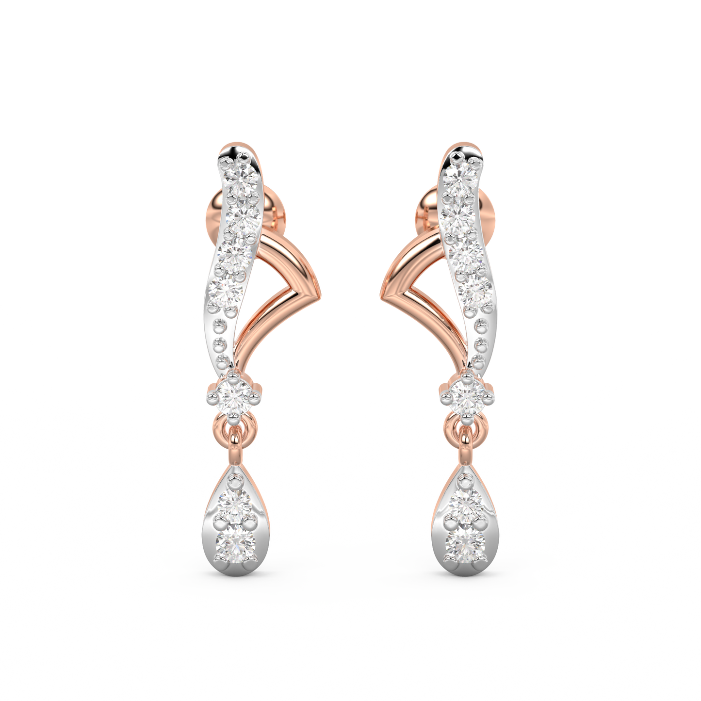 Diamond Earring for her in Rose Gold DER23258