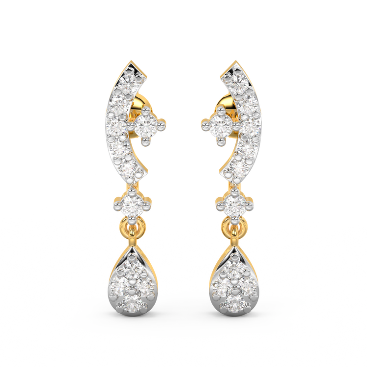 Joyalukkas 22k Yellow Gold and Diamond Stud Earrings  Amazonin Fashion