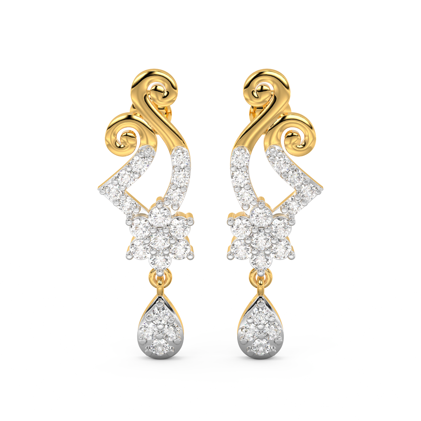 Diamond Earring for her in Yellow Gold DER23261