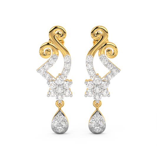 Diamond Earring for her in Yellow Gold DER23261