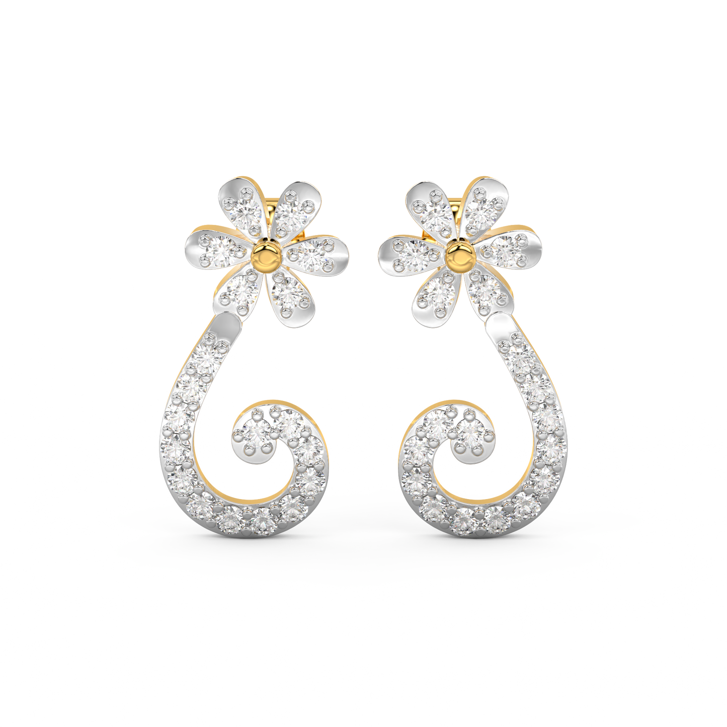 Diamond Earring for her in Yellow Gold DER23265