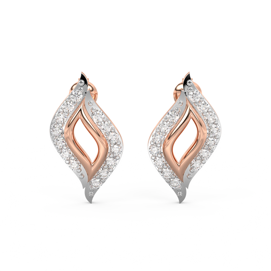 Diamond Earring for her in White & Rose Gold DER23272