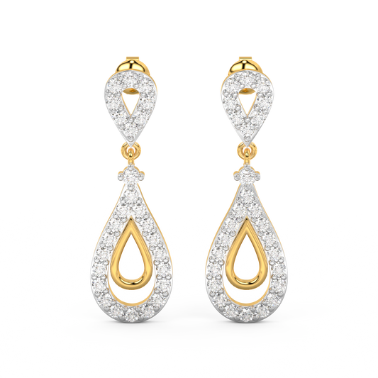 Diamond Earring for her in Yellow Gold DER23277