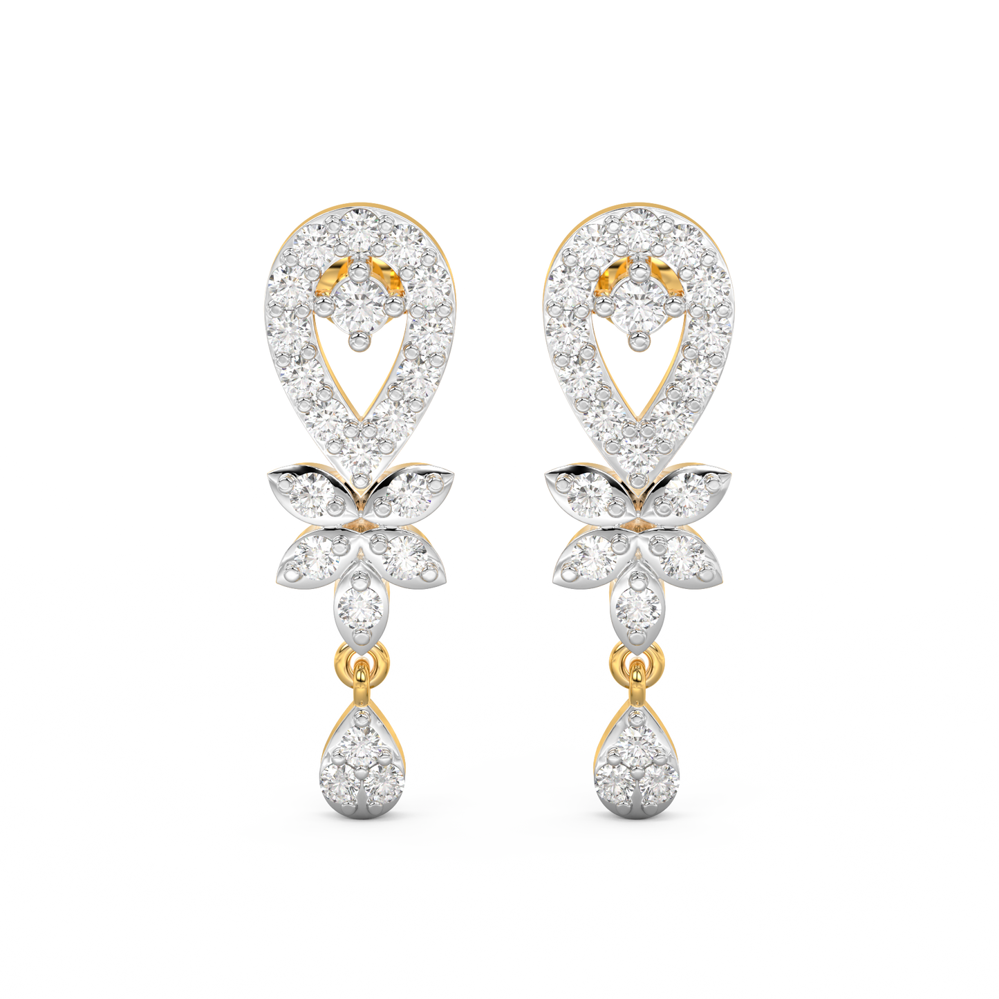 Diamond Earring for her in Yellow Gold DER23280