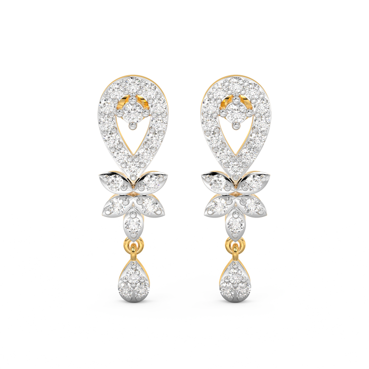 Exotic Leafy Diamond Earrings