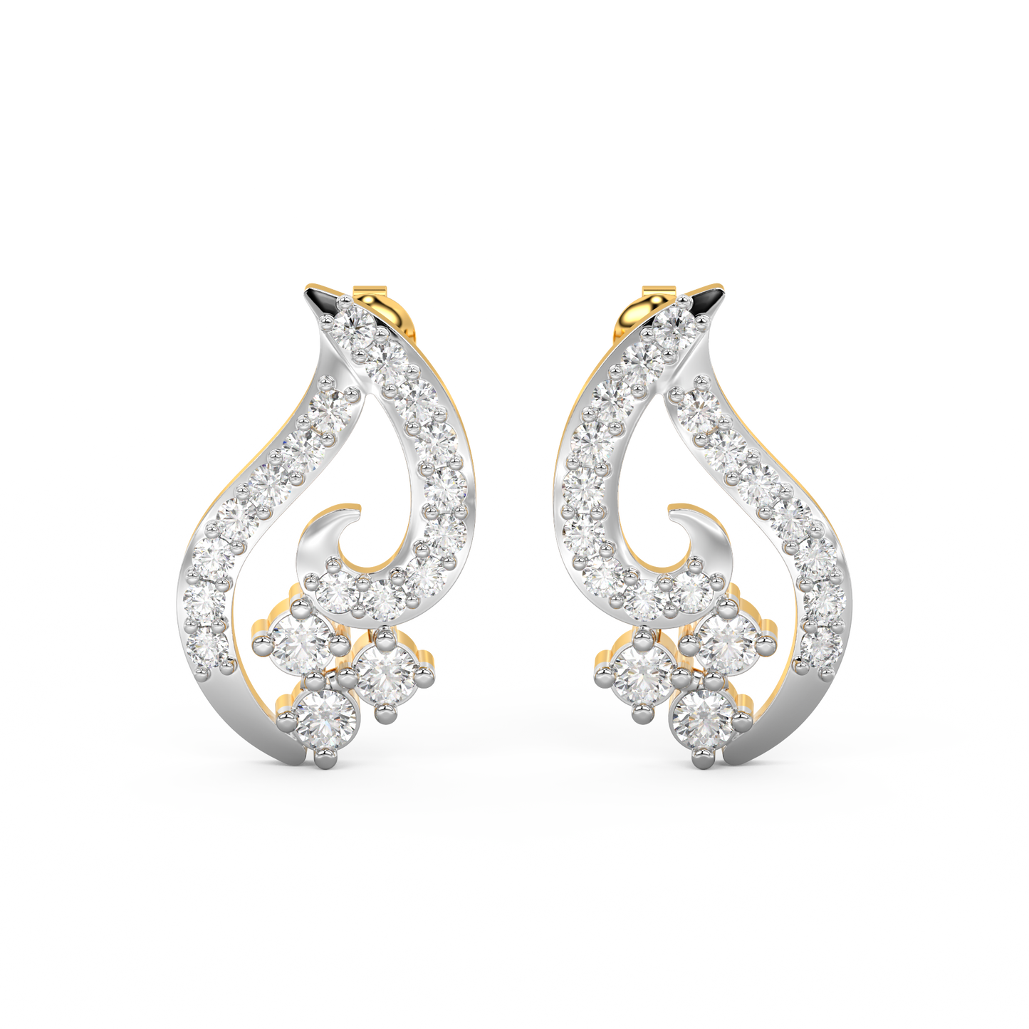 Diamond Earring for her in Yellow Gold DER23284