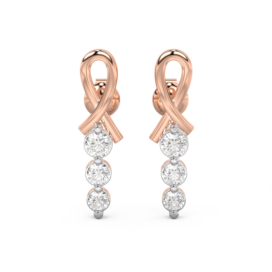 Diamond Earring for her in Rose & White Gold DER23286