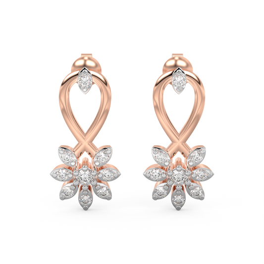 Diamond Earring for her in Rose & White Gold DER23295