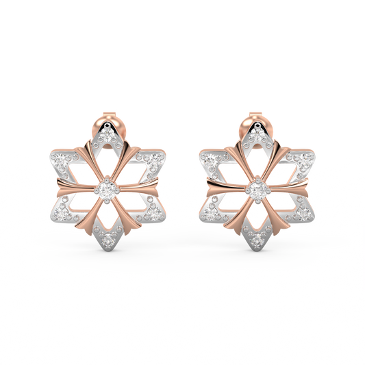 Diamond Earring for her in Rose & White Gold DER23297