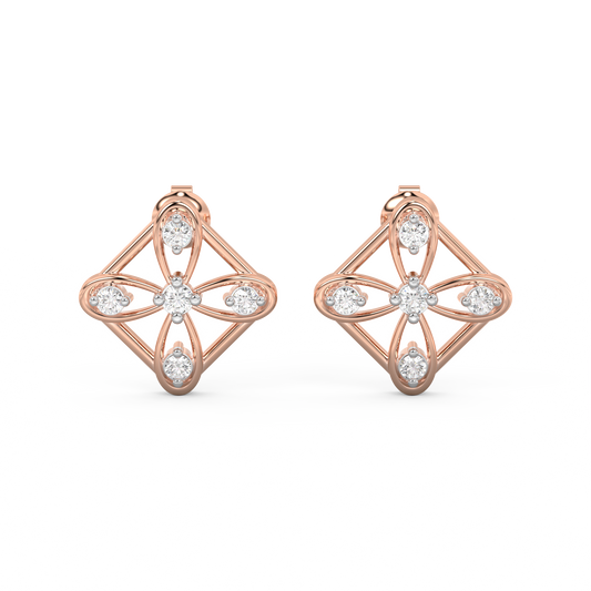 Diamond Earring for her in Rose & White Gold DER23300