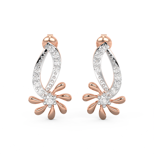 Diamond Earring for her in Rose & White Gold DER23302