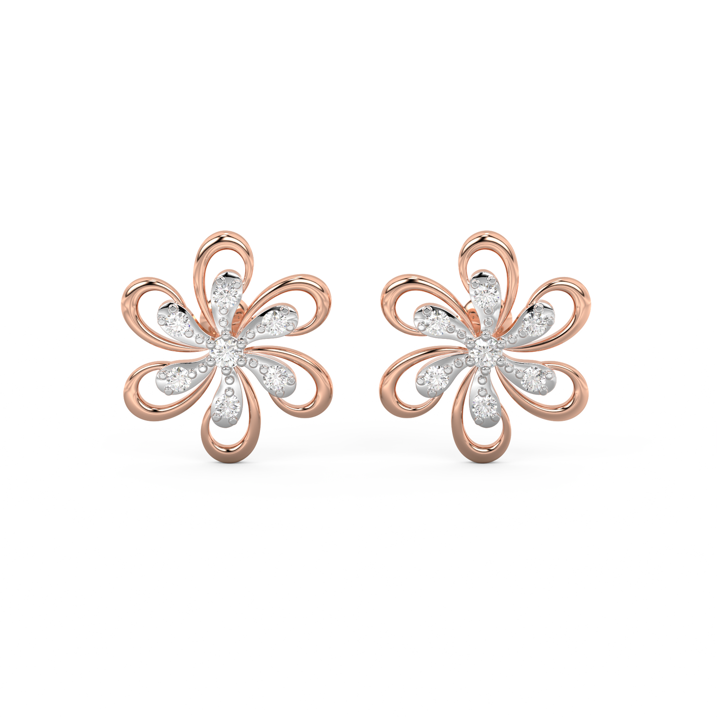 Diamond Earring for her in Rose Gold DER23313