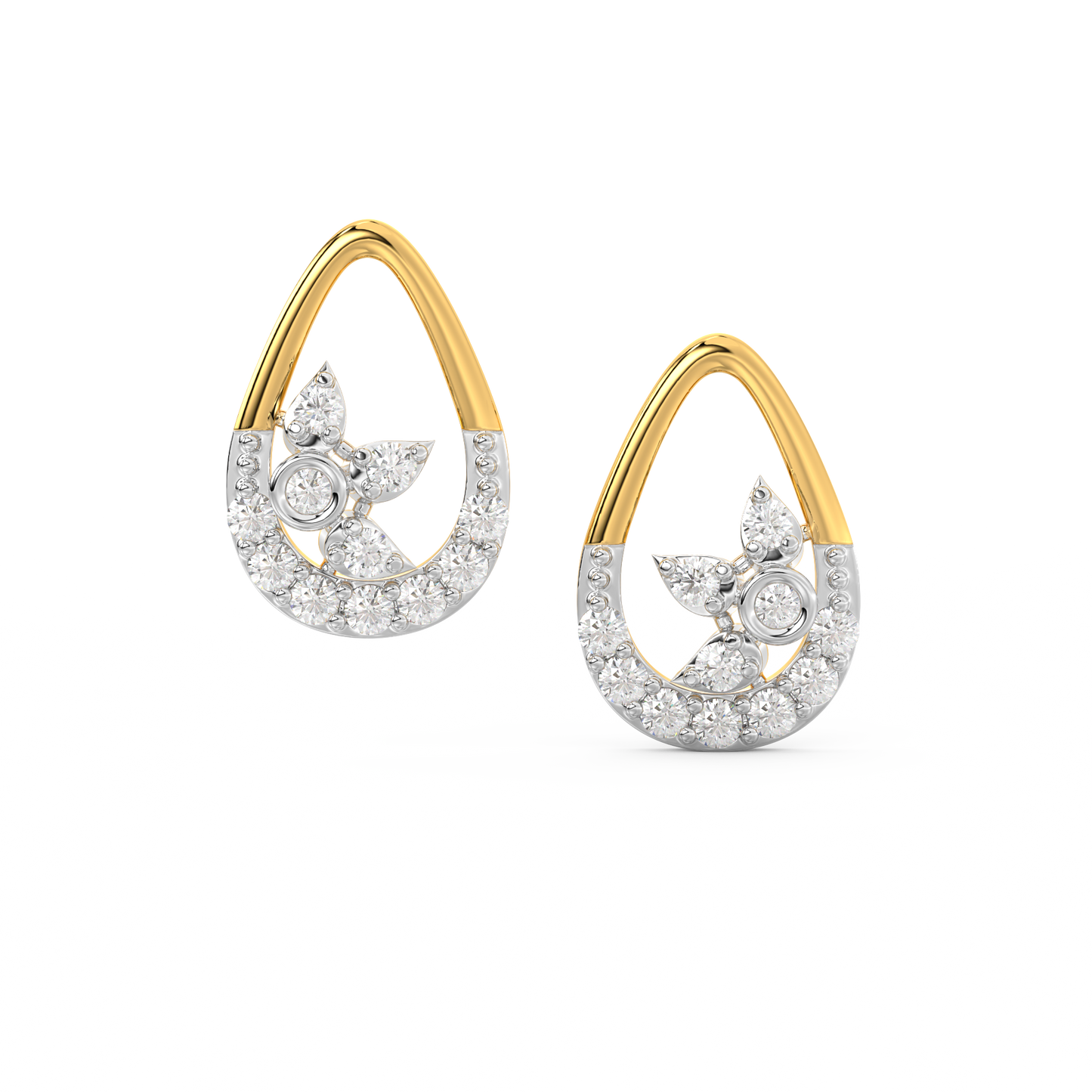 Diamond Earring for her in Yellow Gold DER23318