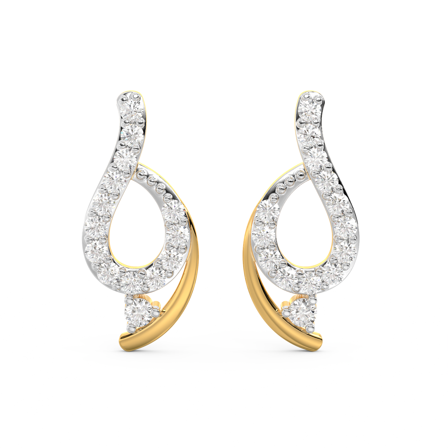 Diamond Earring for her in Yellow Gold DER23323