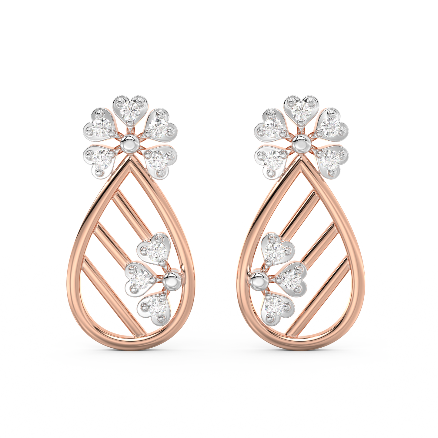 Diamond Earring for her in Rose Gold DER23324