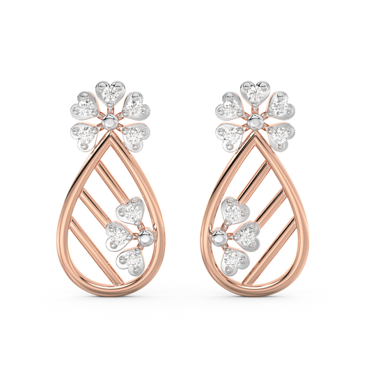 Diamond Earring for her in Rose Gold DER23324